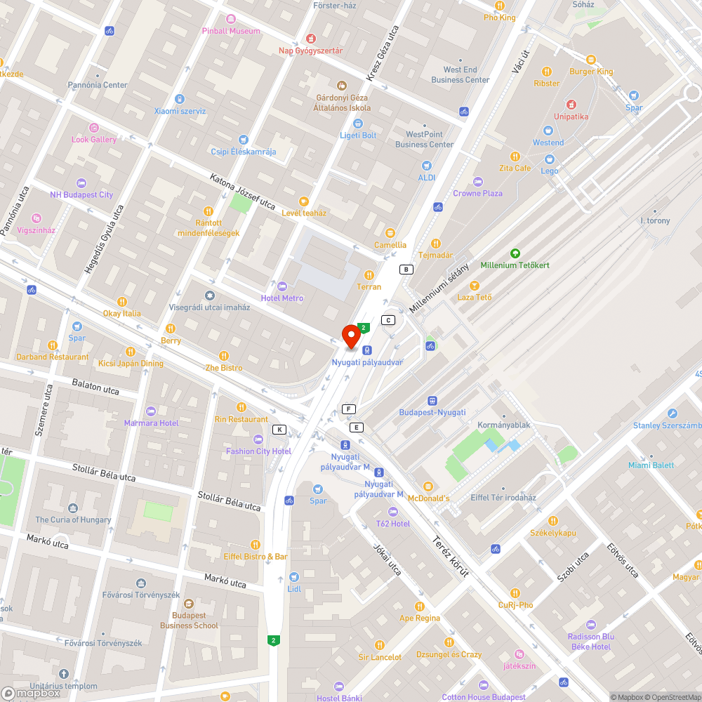 Nyugati tér Váci út bejelentés helye