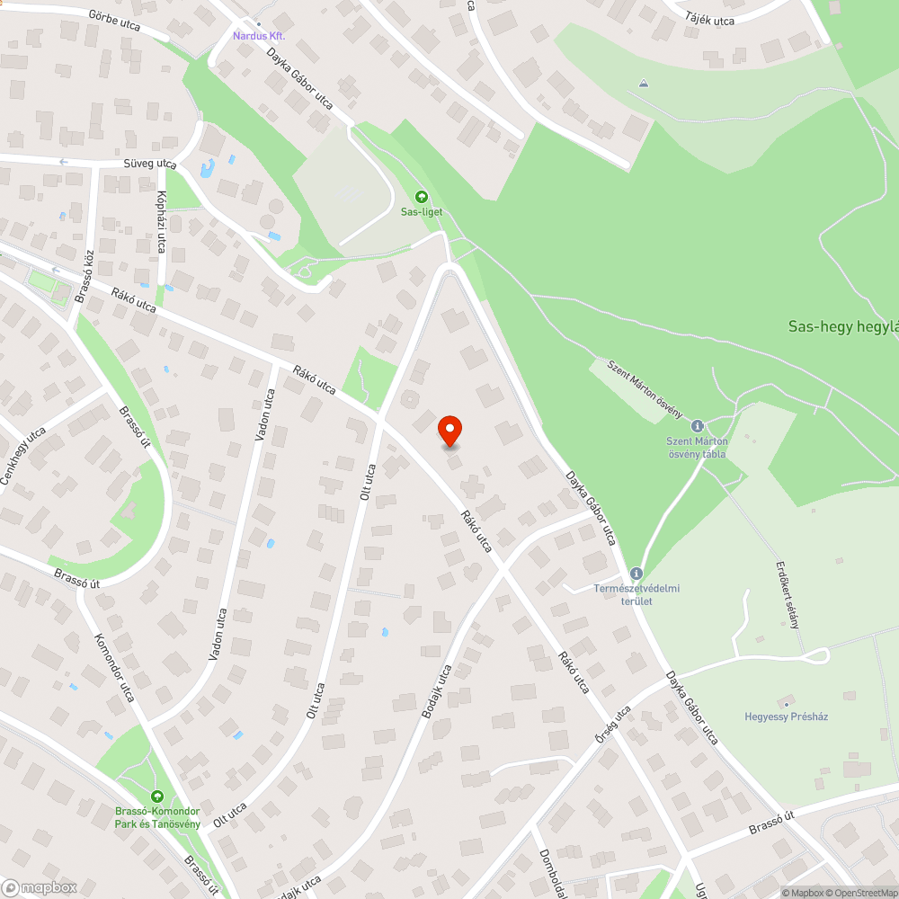 Rákó utcai járda bejelentés helye