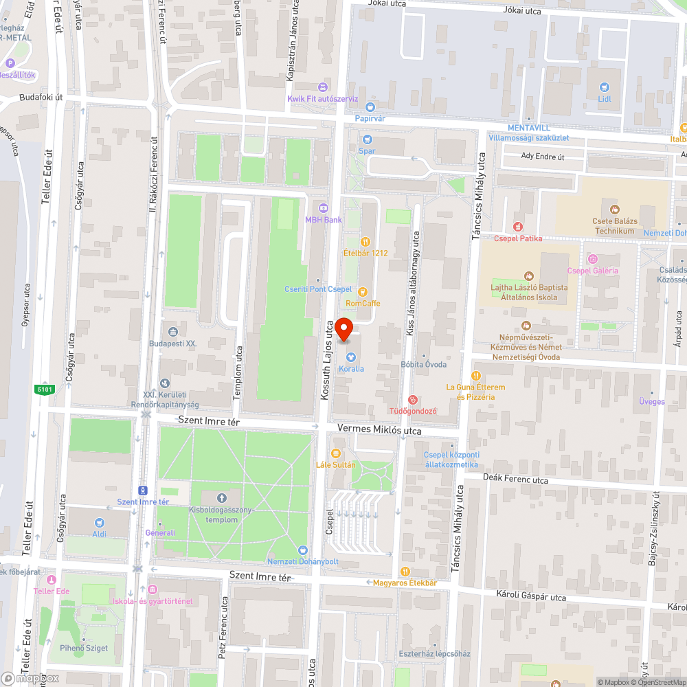 Gyalogosok által használt közterületen egyre növekvő lyuk bejelentés helye