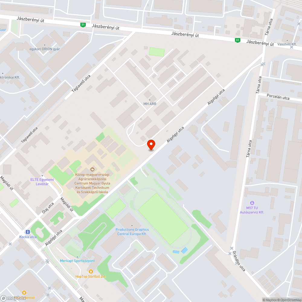 Kátyútenger az Algyógyi utcában bejelentés helye