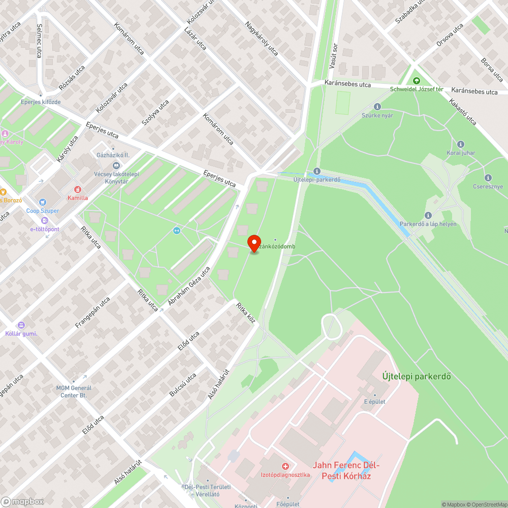 Eltűnt pad+asztal bejelentés helye