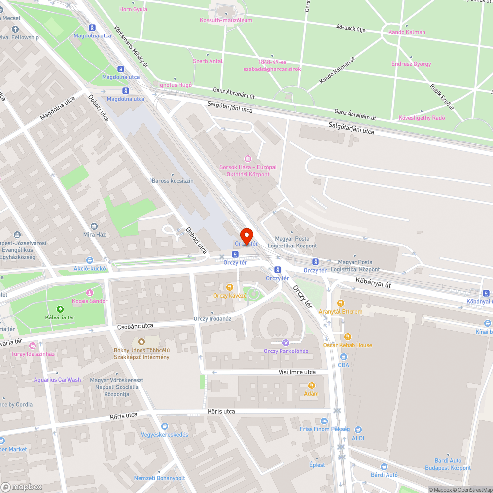 Szemetes Orczy-tér bejelentés helye