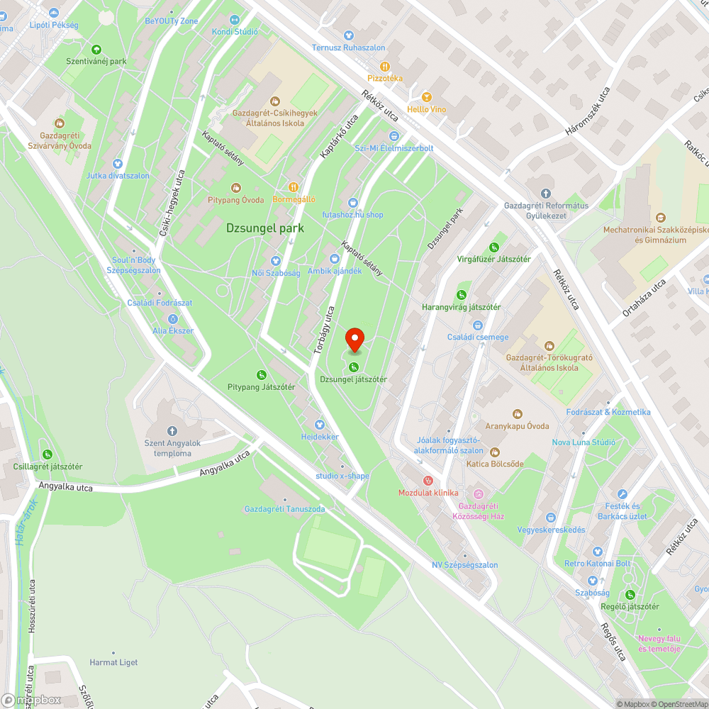 Falak és táblák rongálása a Dzsungel játszótéren bejelentés helye