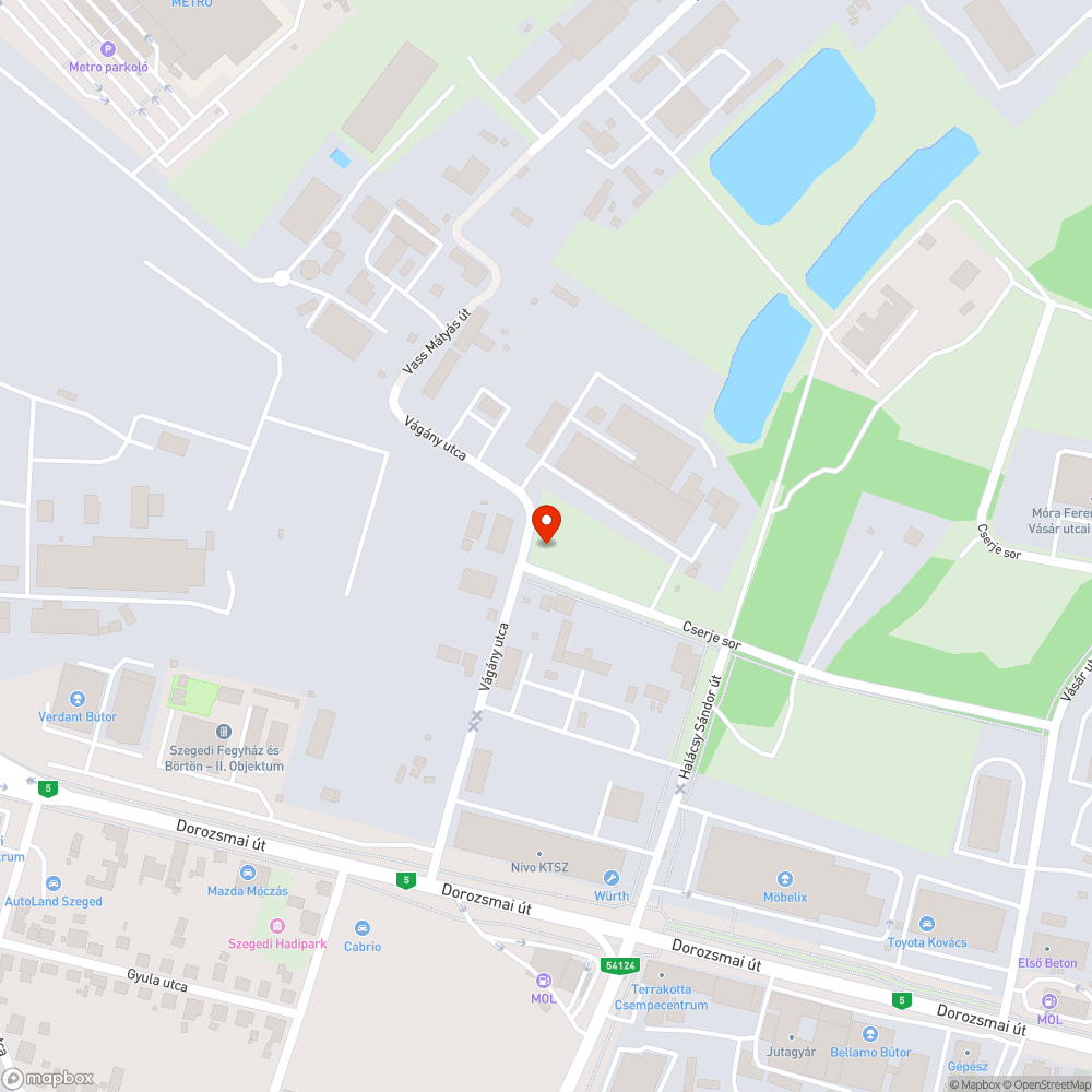 Elhagyott jármű a Cserje soron bejelentés helye