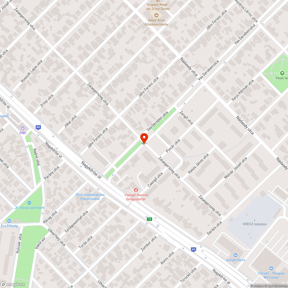 Piros törött autó bejelentés helye