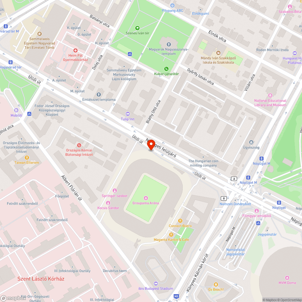 Üllői úton hiányos közvilágítás bejelentés helye