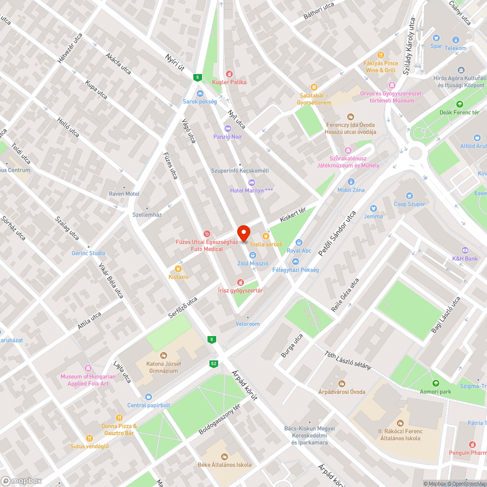 Nem működő közvilágítás a Vágó utcán bejelentés helye