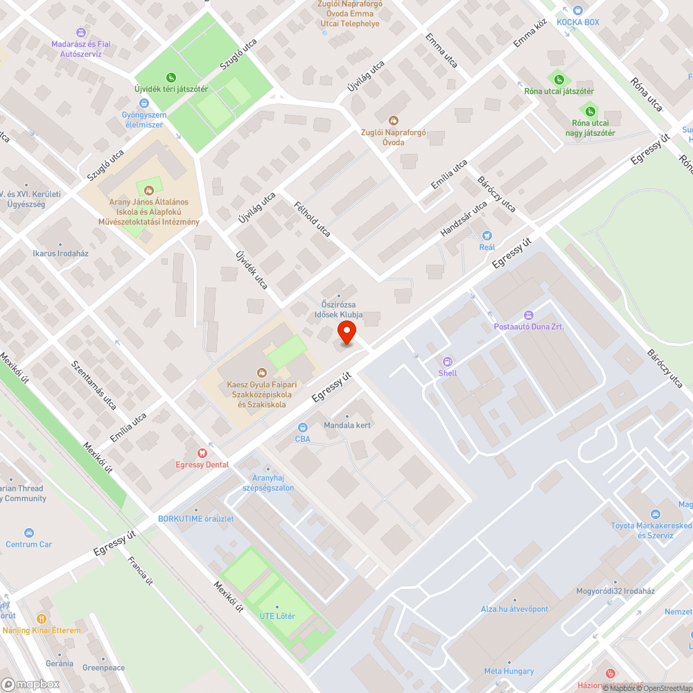 Kiégett kandeláber bejelentés helye