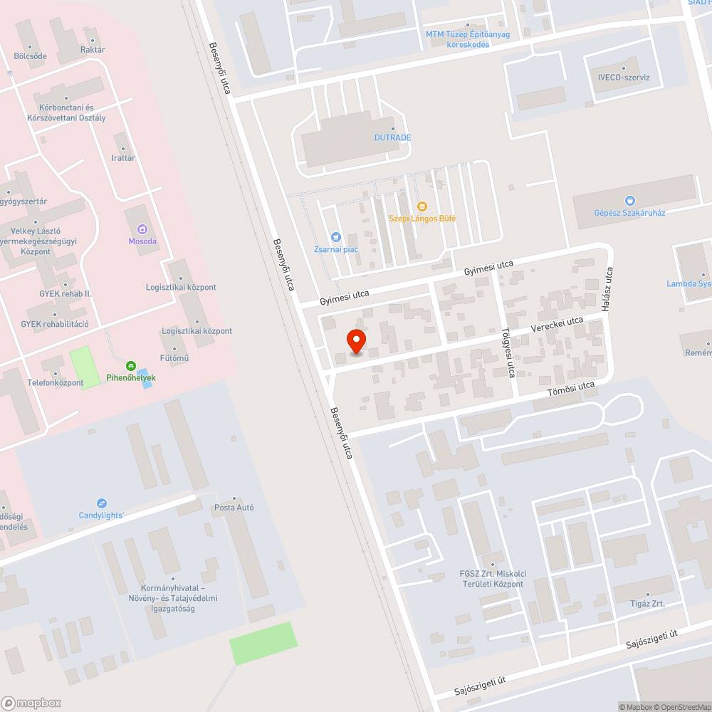 Kátyú bejelentés helye