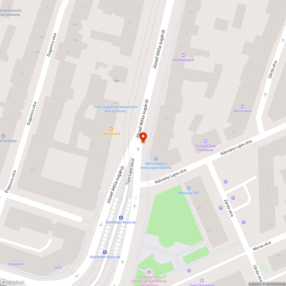 Elforgatott tábla - József A. sgt. 5. bejelentés helye