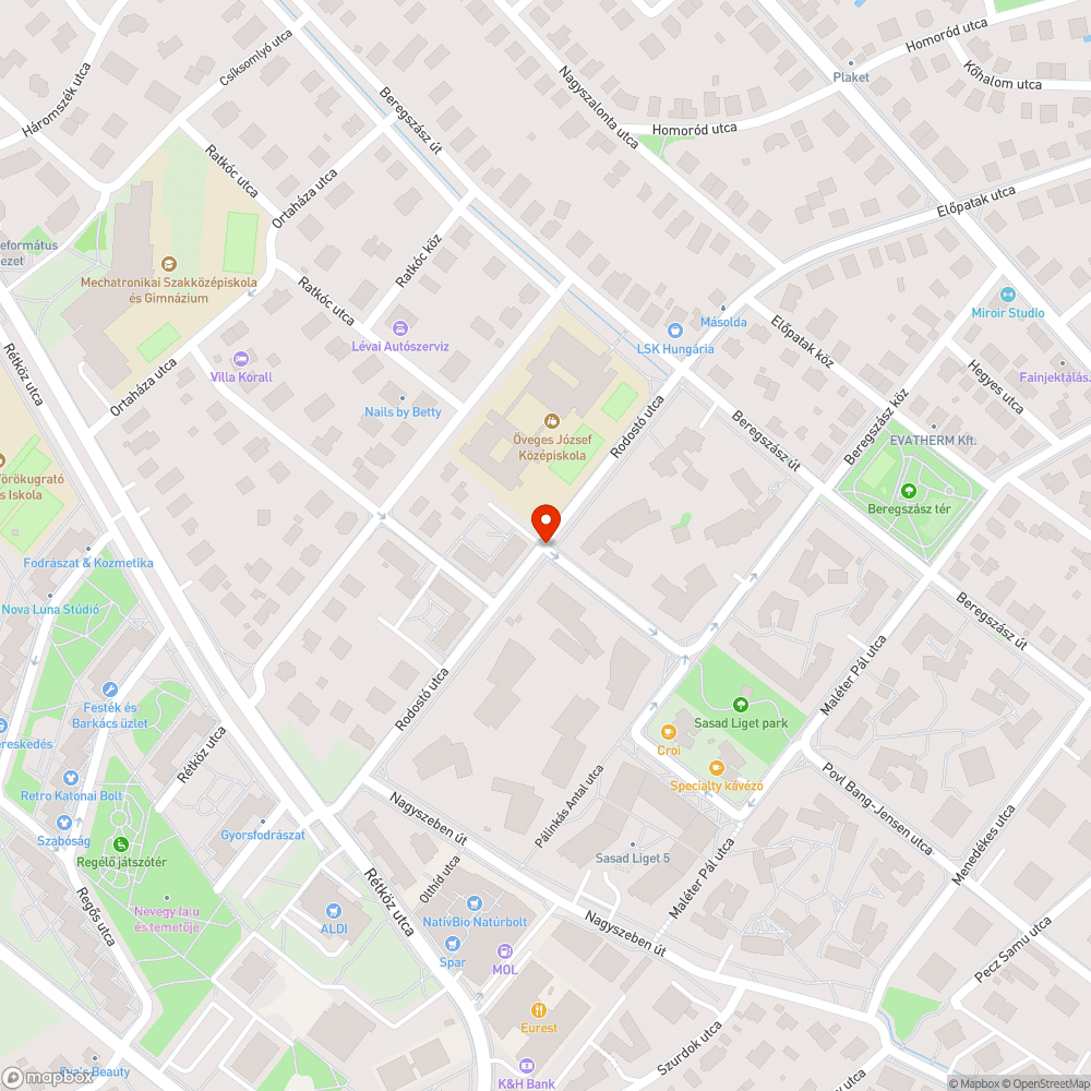 Körtevirág utcai szemetes bejelentés helye