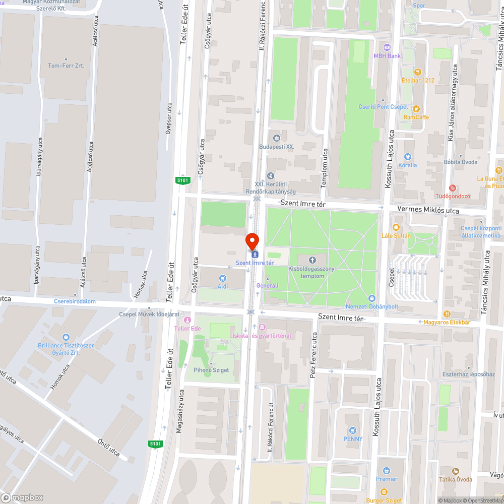 A csepeli HÉV szemetes megállója bejelentés helye