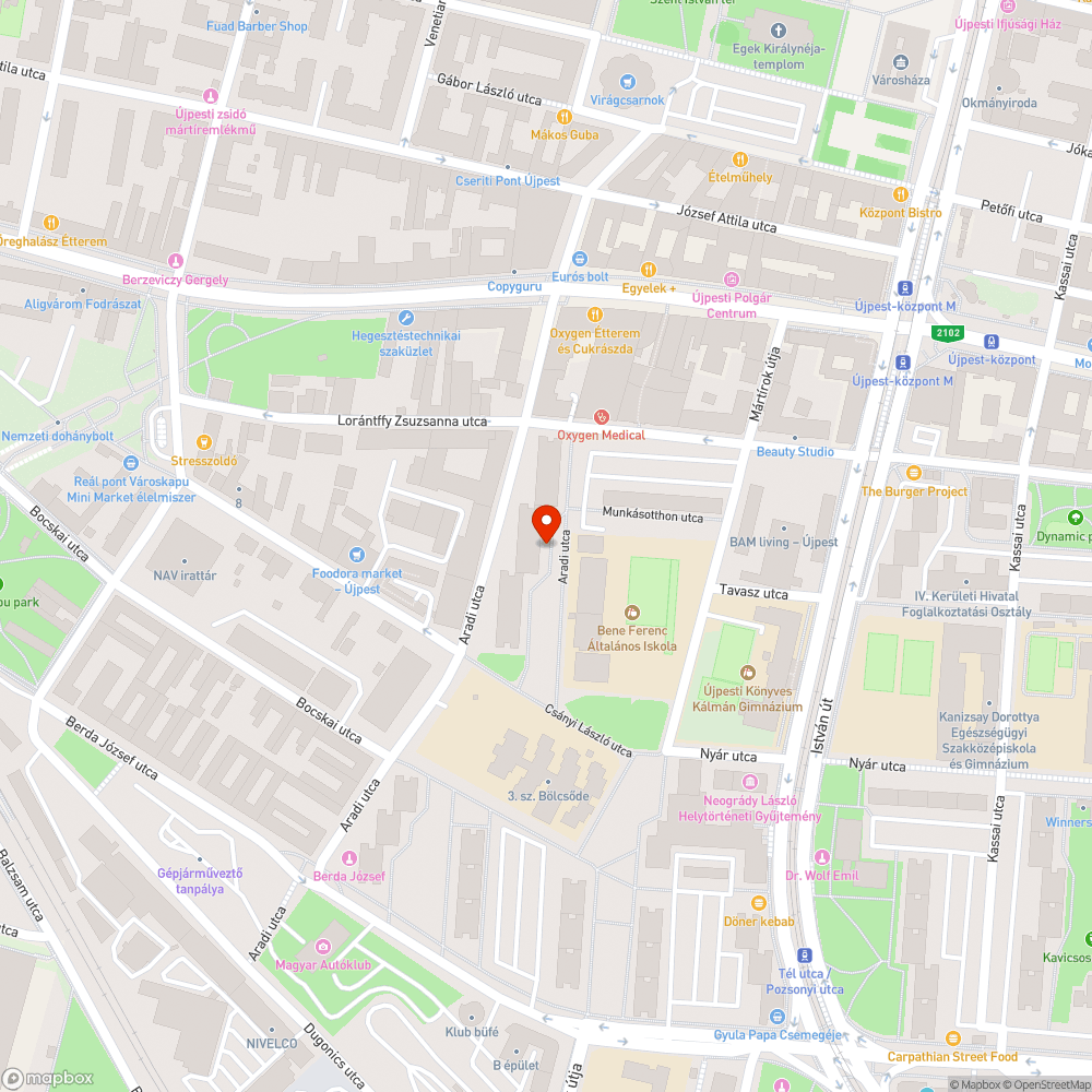 Törött pad bejelentés helye