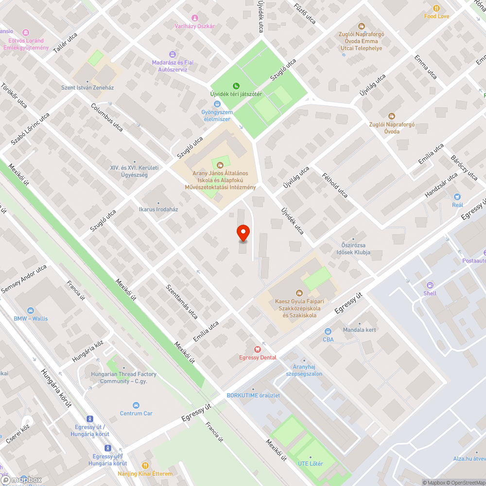 Elhagyott autó bejelentés helye