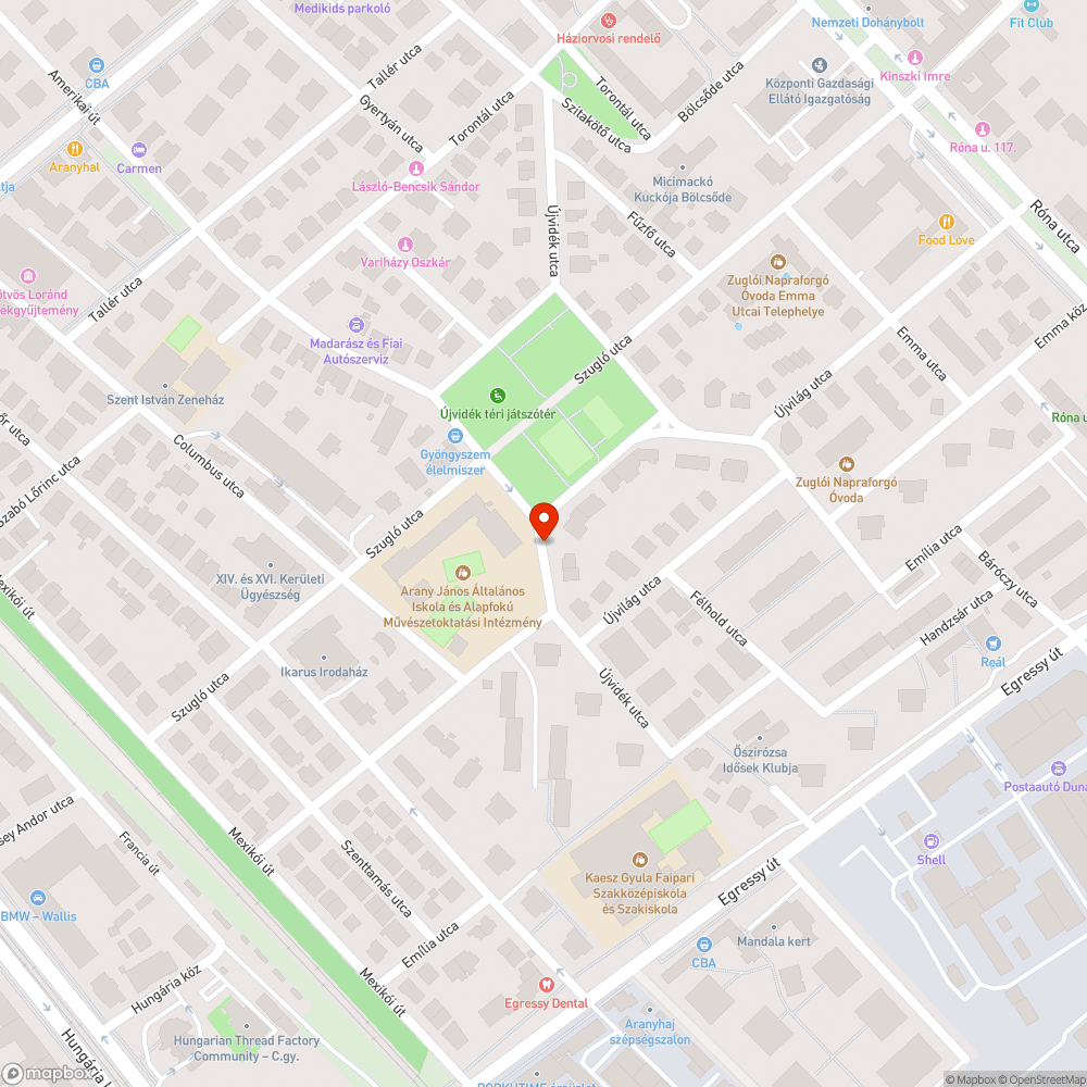 Elhagyott autó bejelentés helye