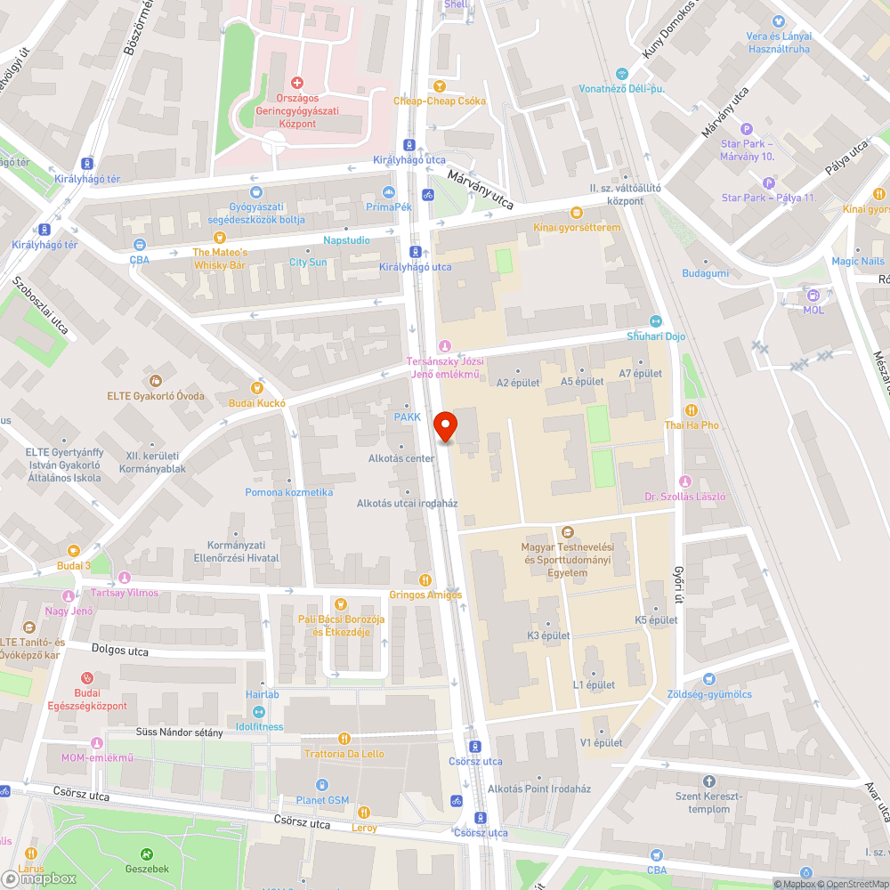 Alkotás út 42 besüllyedt az út! bejelentés helye