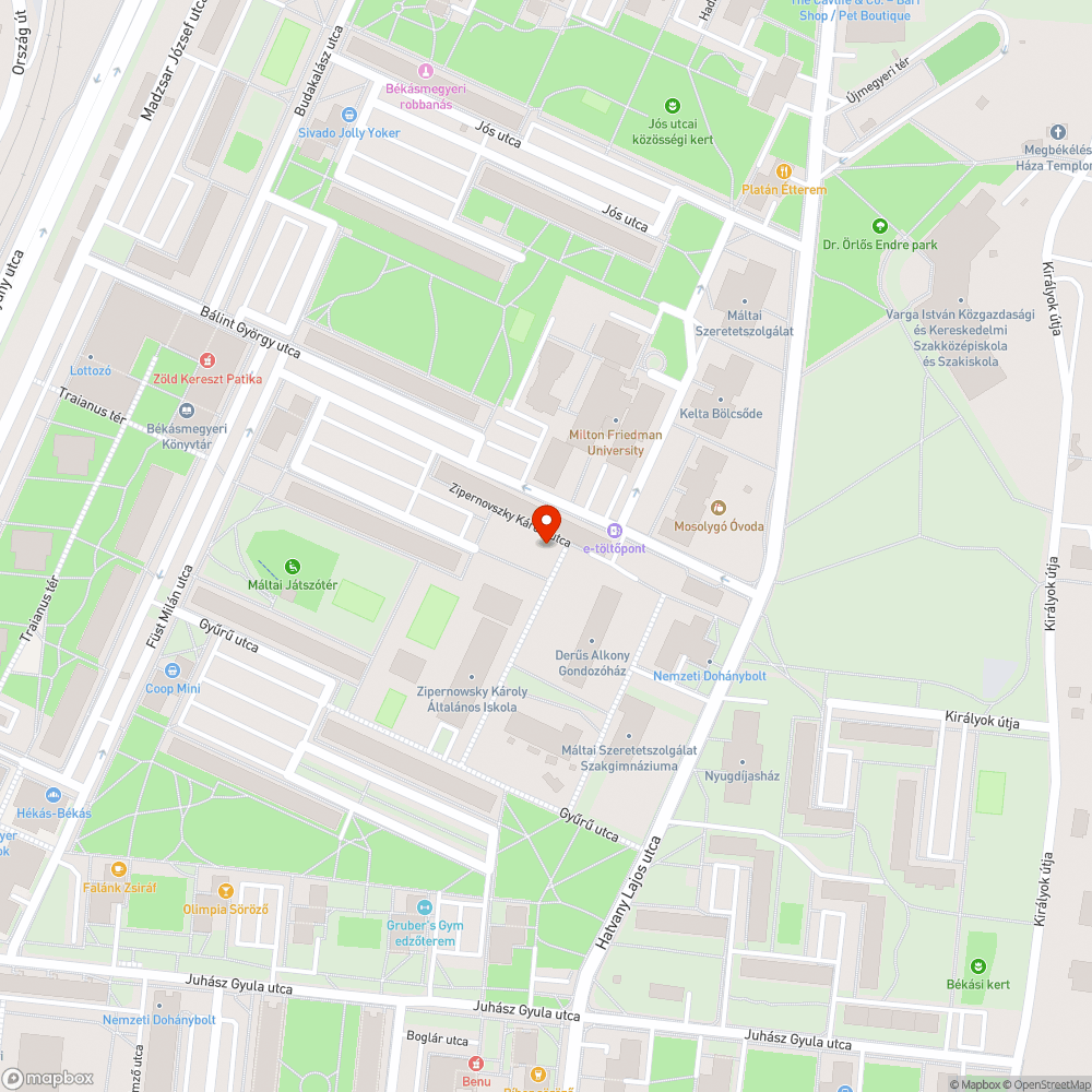 Megrongált pad bejelentés helye