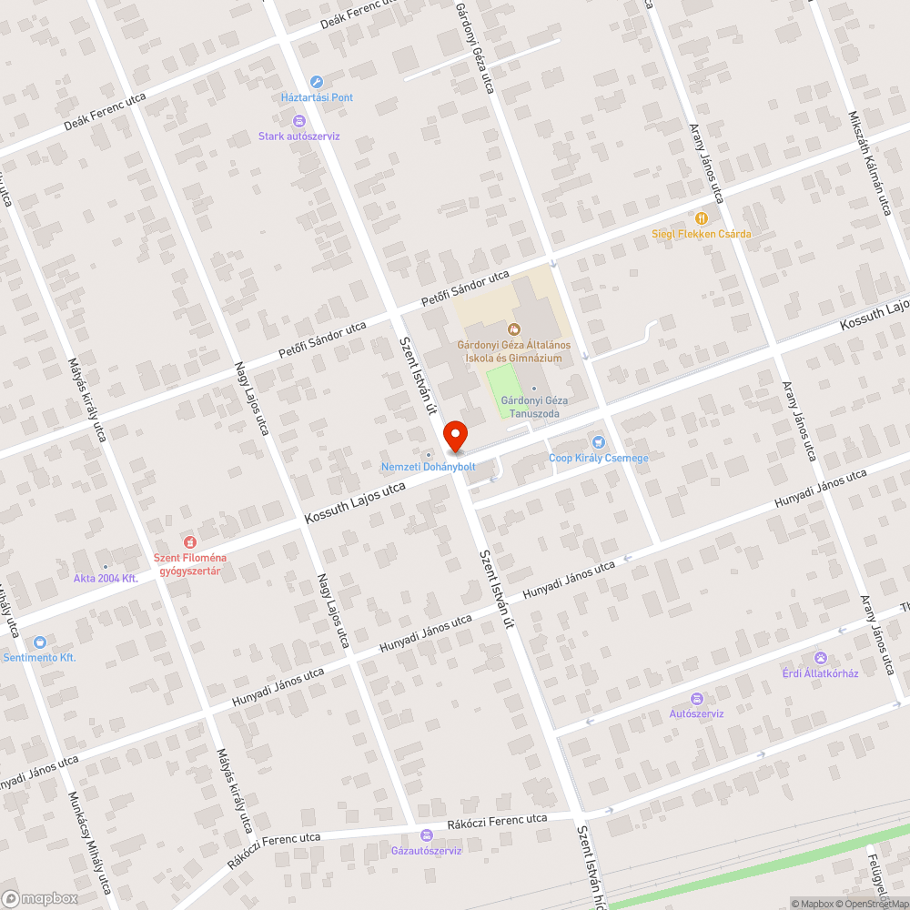 Érd Kossuth-Szent Istvàn körforgalom bejelentés helye