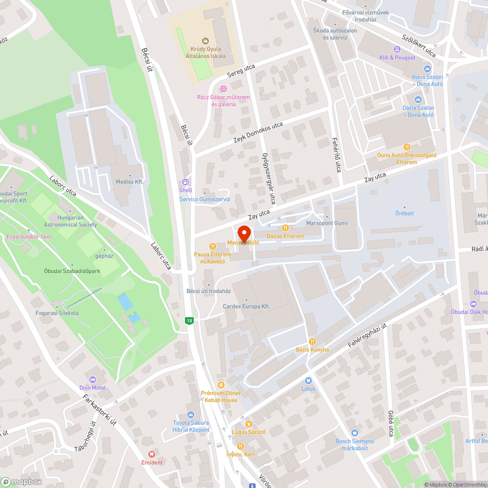 Elhagyott, törött autó bejelentés helye