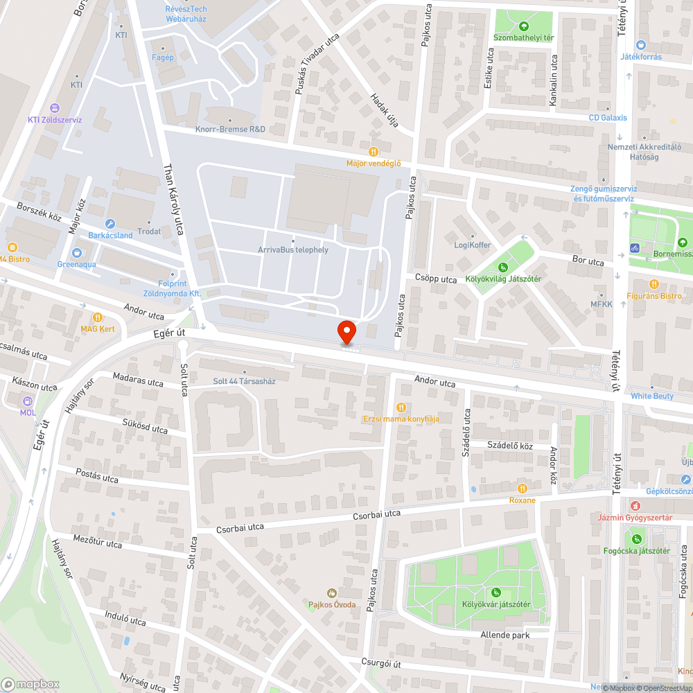 Buszmegálló gazos bejelentés helye