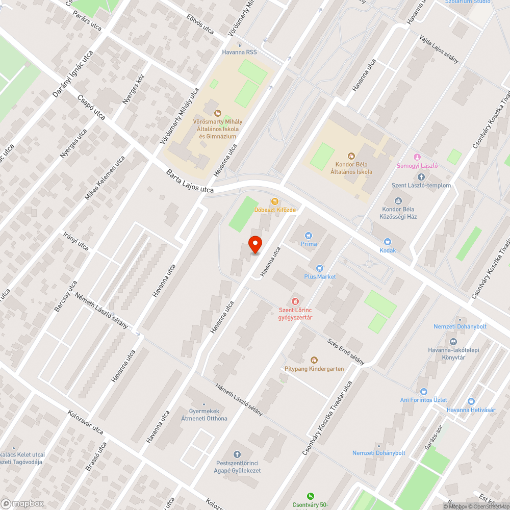 Defektes elhagyatott autó a Havanna utca 50 előtt bejelentés helye