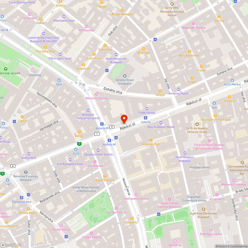 aszfaltsüllyedés buszsávban megálló előtt - Astoria bejelentés helye