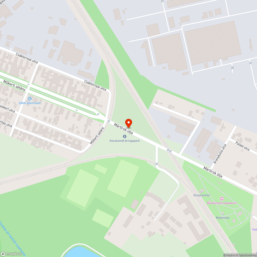 Nem működő közvilágítás a Műkertvárosban bejelentés helye