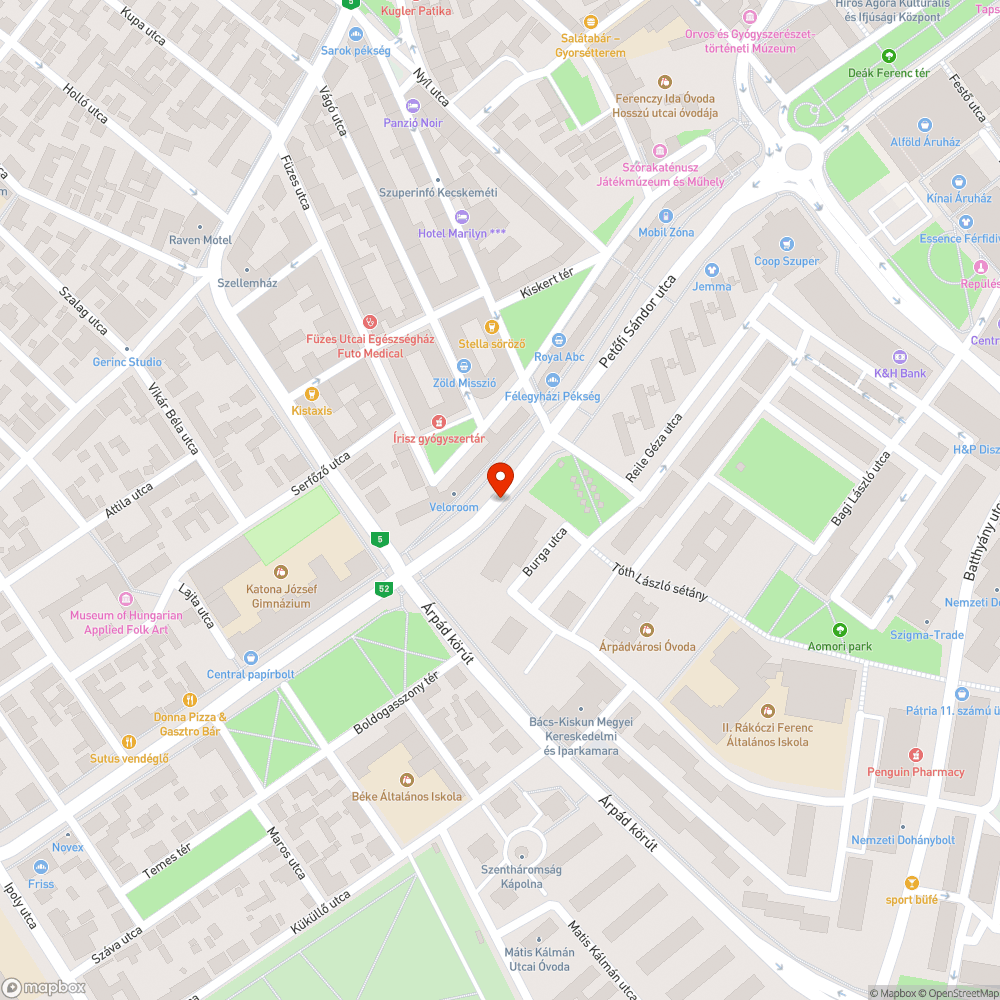 Nem működő közvilágítás a Petőfi Sándor utcán bejelentés helye