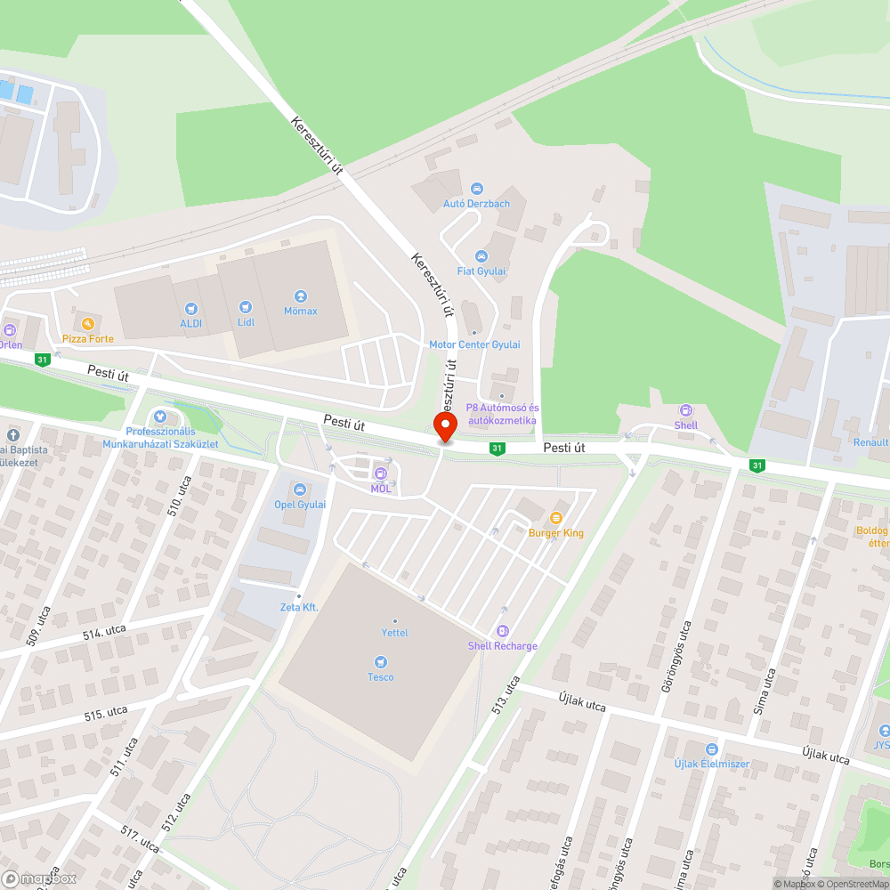 Nem működő jelzőlámpa bejelentés helye