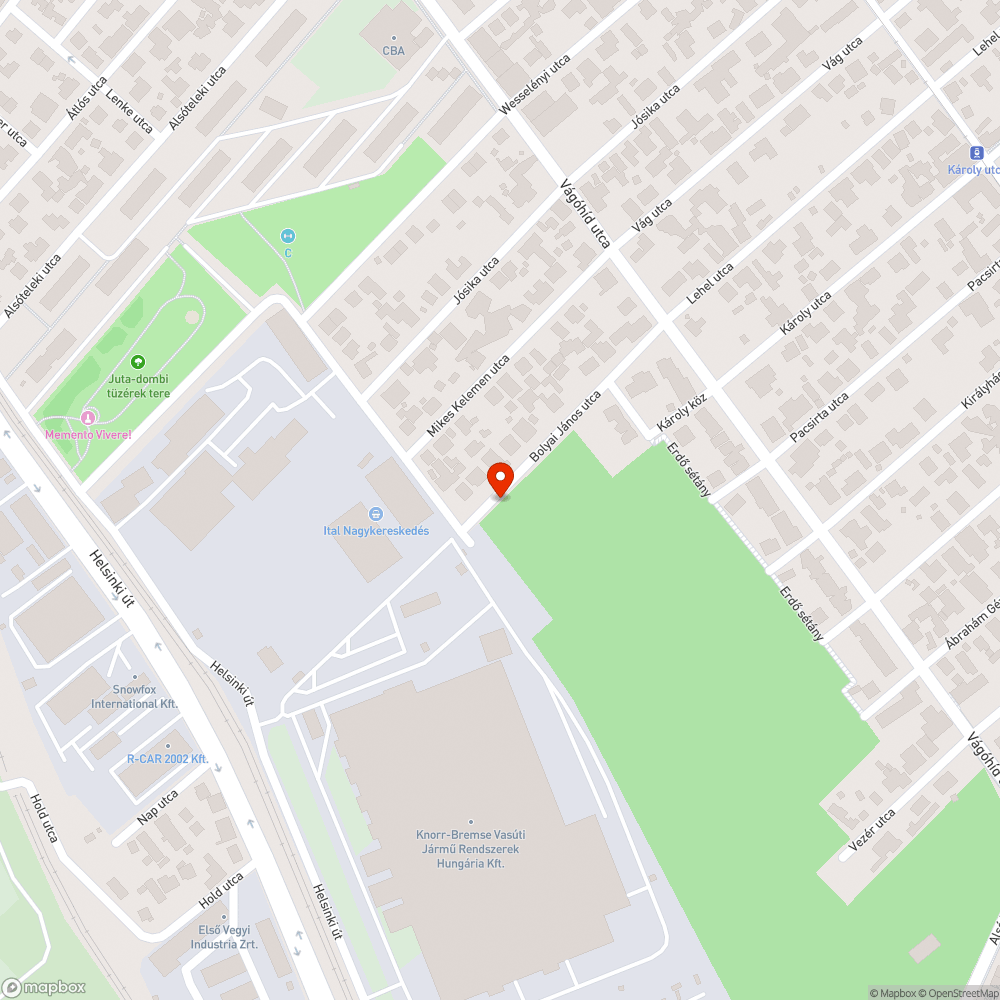 Soroksár Bólyai János utca szemét bejelentés helye