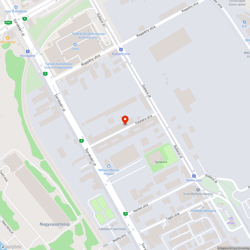 Megsüllyedt járdaszakasz bejelentés helye