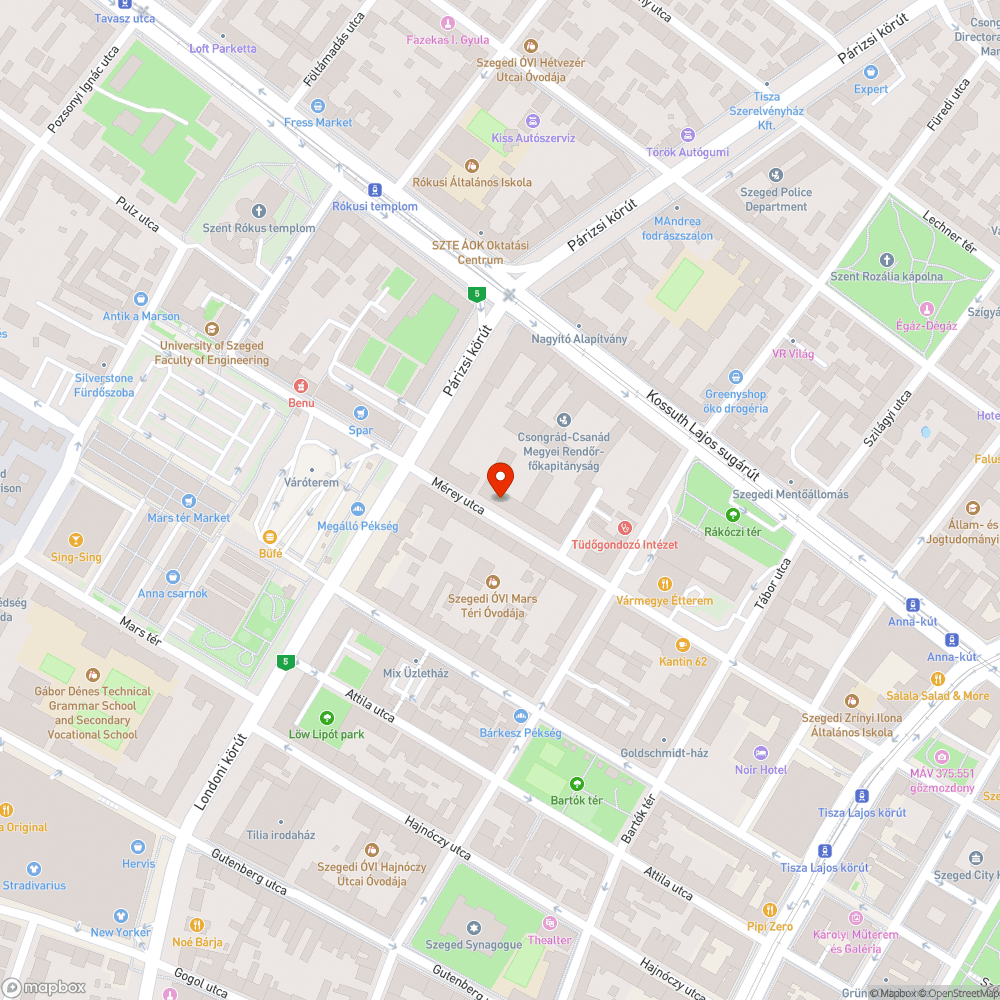 Mérey utcai platán fák alatti parkolás bejelentés helye