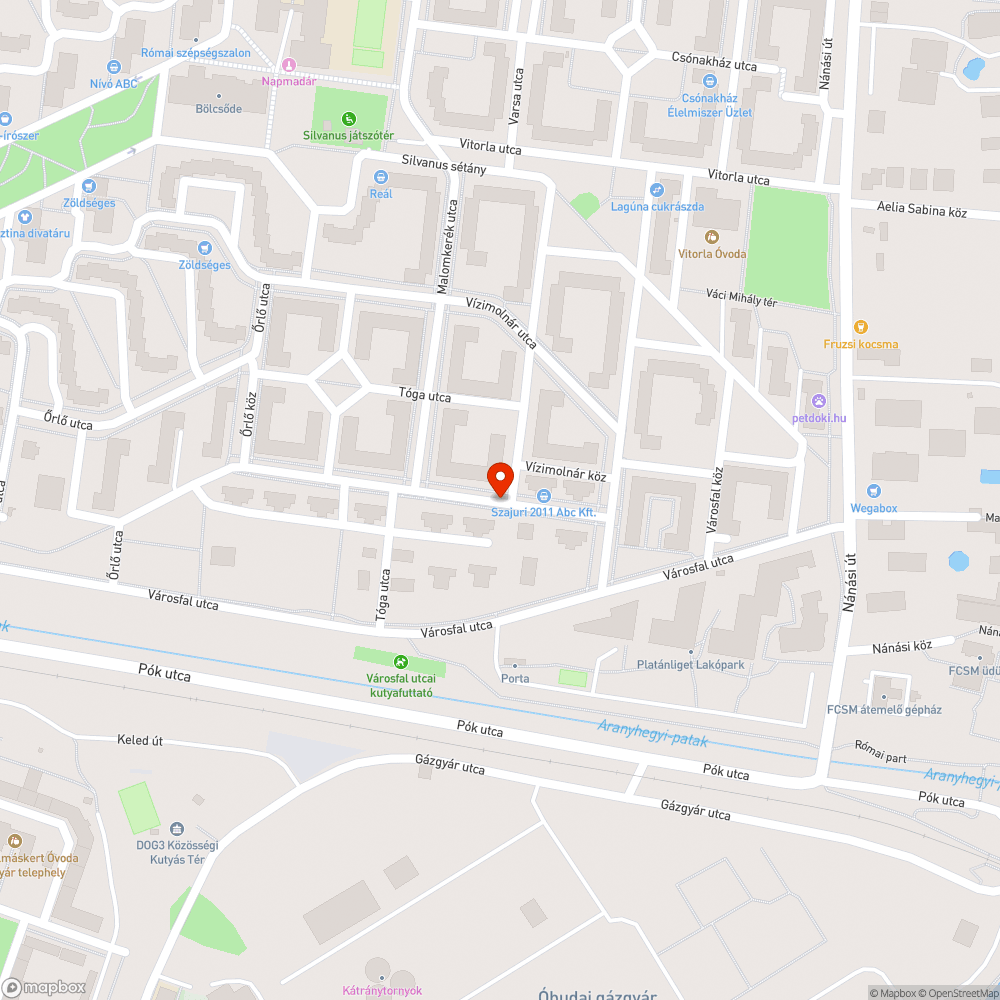 Lőpormalom Utcában kátyú bejelentés helye