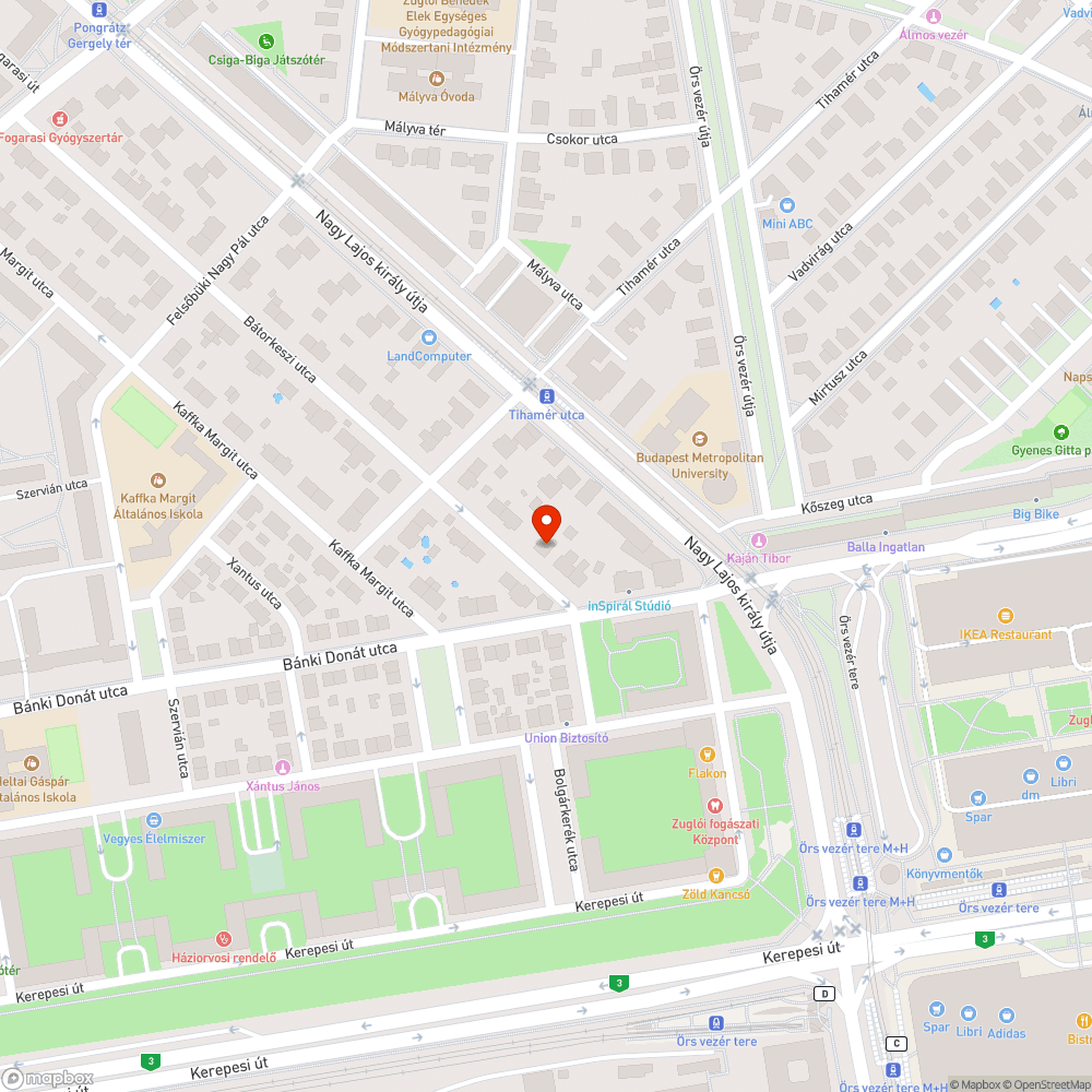 Közvilágítási lámpa sötét a Bátorkeszi utcában bejelentés helye