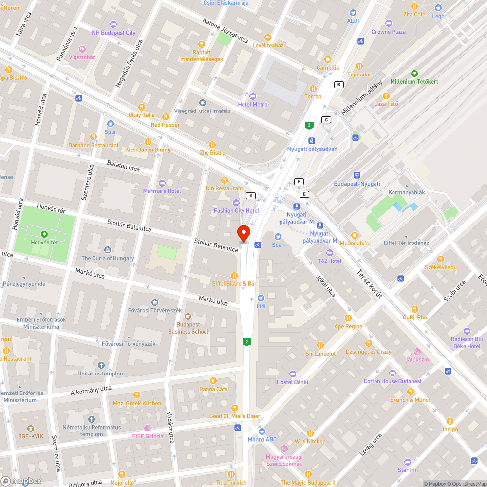 Nyugati téri felüljáró alatti parkoló takarítás bejelentés helye