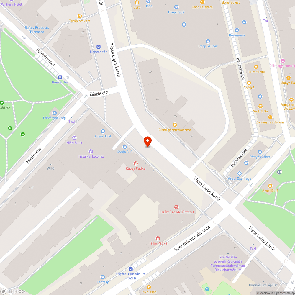 Hiányzó szemetes - Tisza L. krt. 95. bejelentés helye