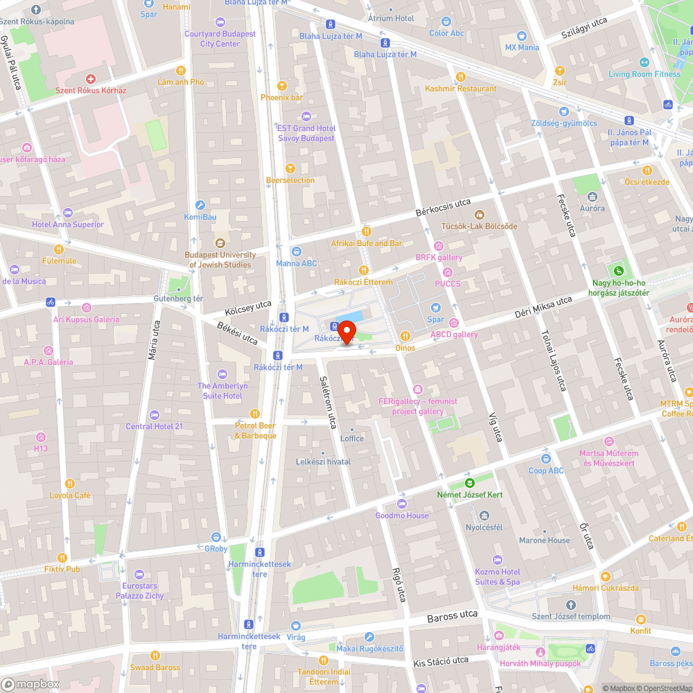 Zárható nagy kukák a Rákóczi téren bejelentés helye