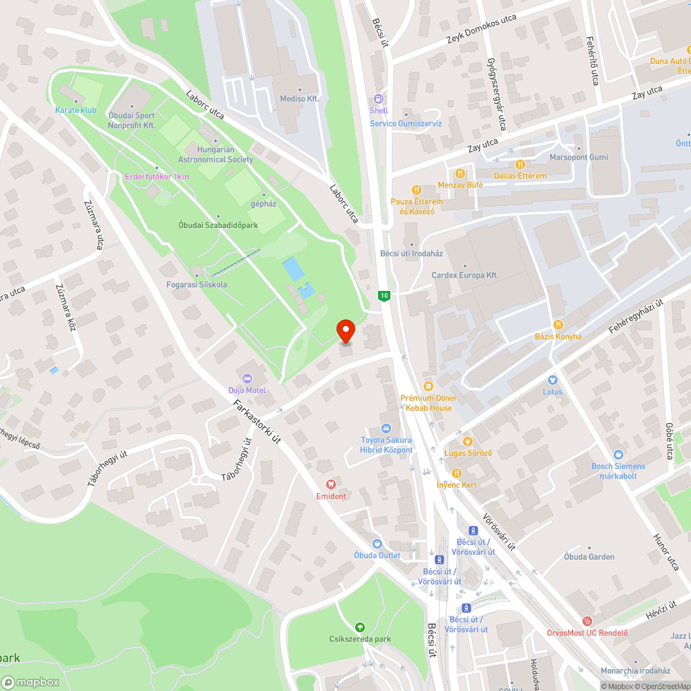 Kátyú bejelentés helye