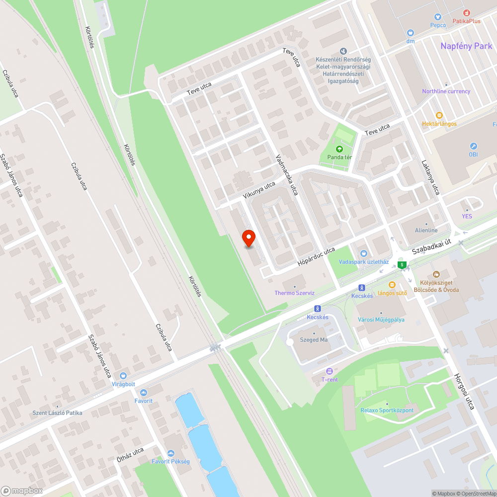 Pislákoló utcalámpa bejelentés helye