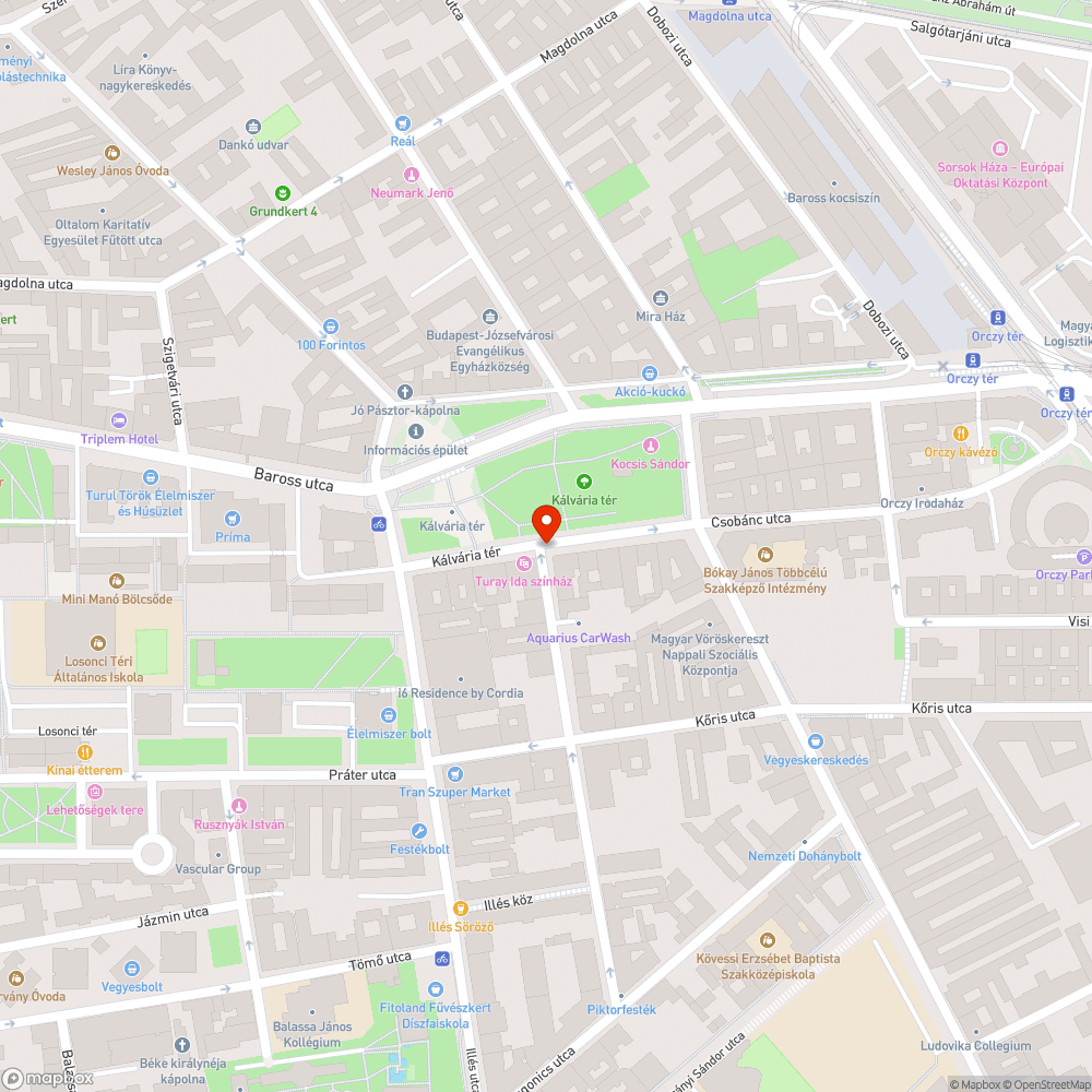 Buszmegálló Kálvária tér bejelentés helye