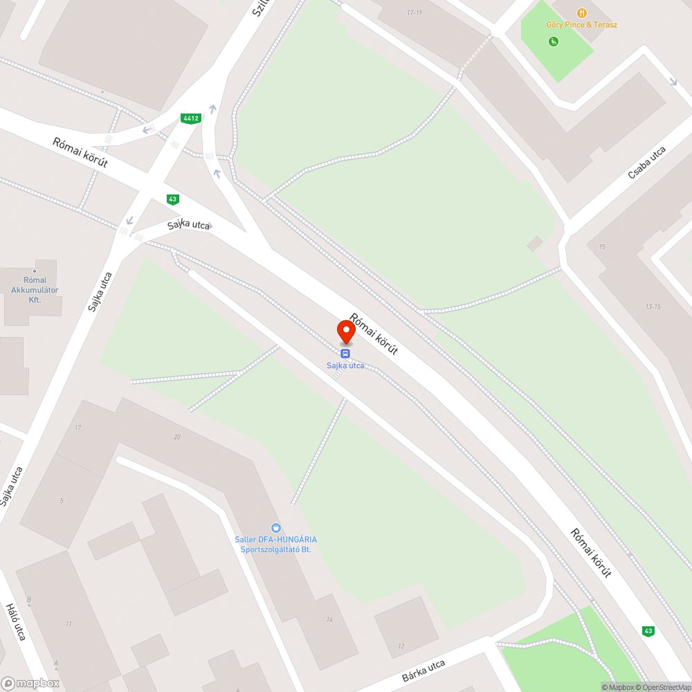 Törött tetejű szemetes - Sajka utcai buszmegálló bejelentés helye