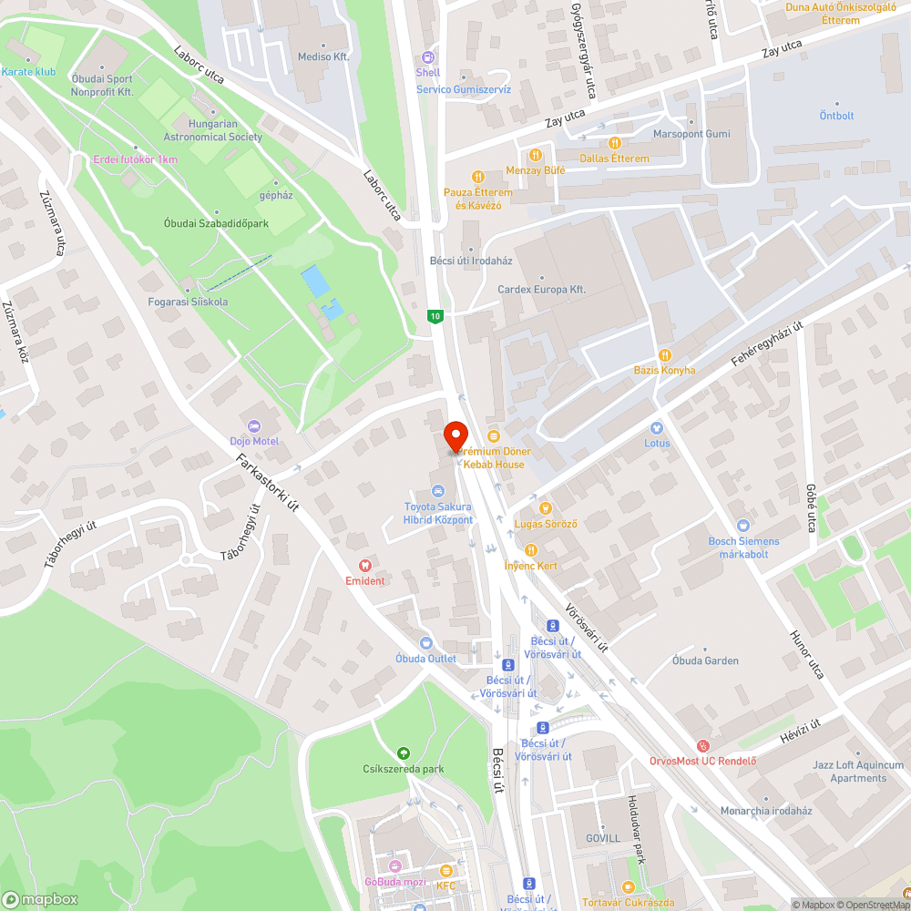 Járdát elfoglaló autók bejelentés helye