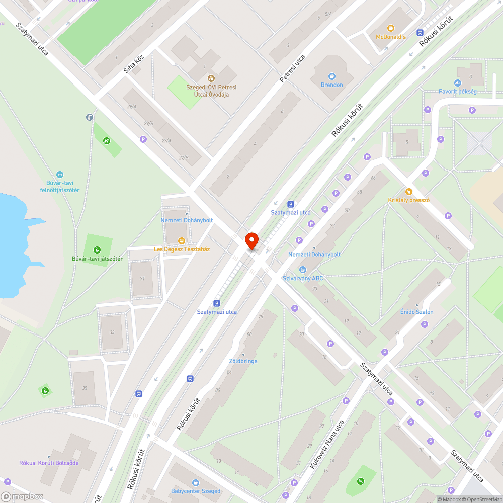 Hiányzó kikerülési irányt jelölő tábla - Rókusi krt./Szatymazi utca bejelentés helye