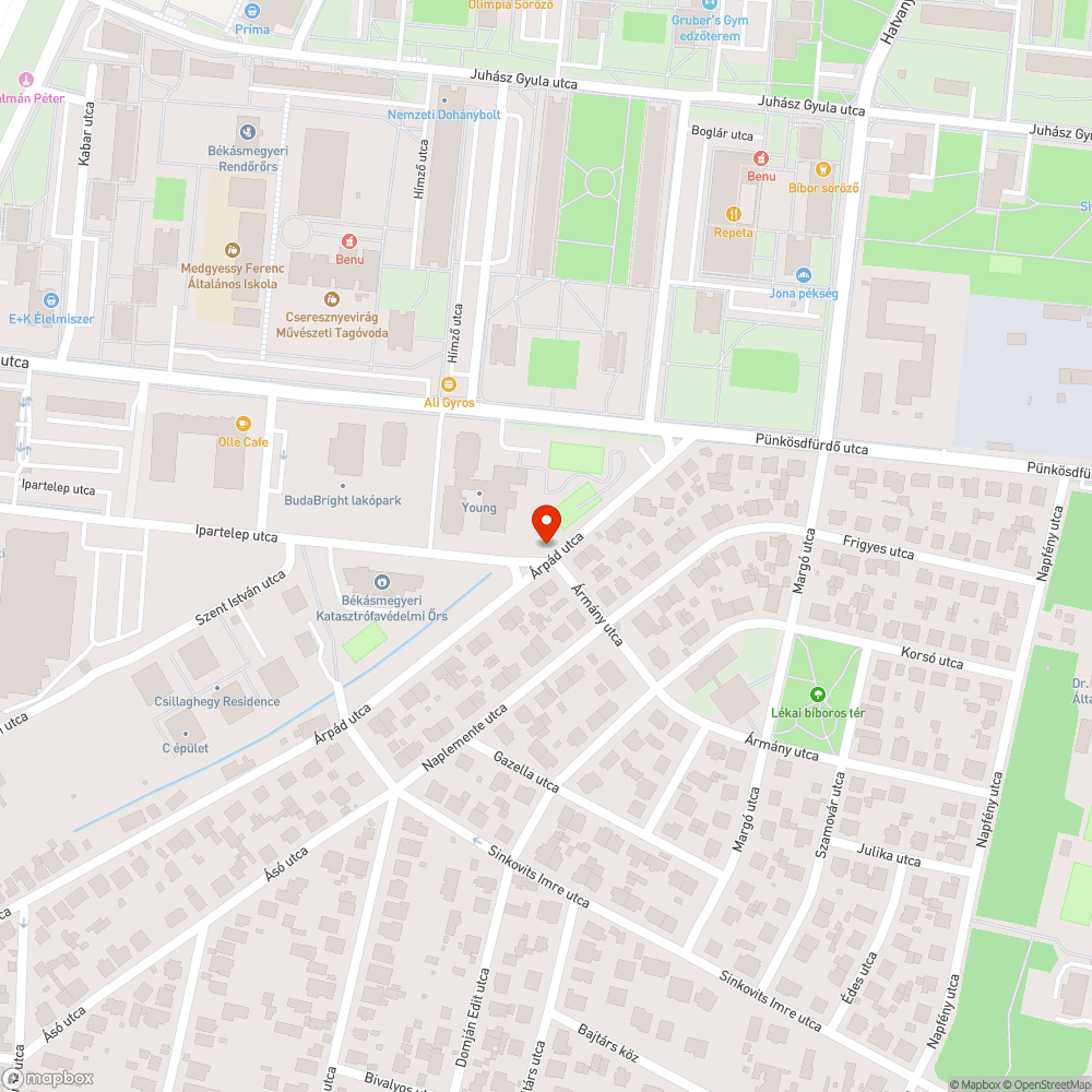 Kátyú bejelentés helye