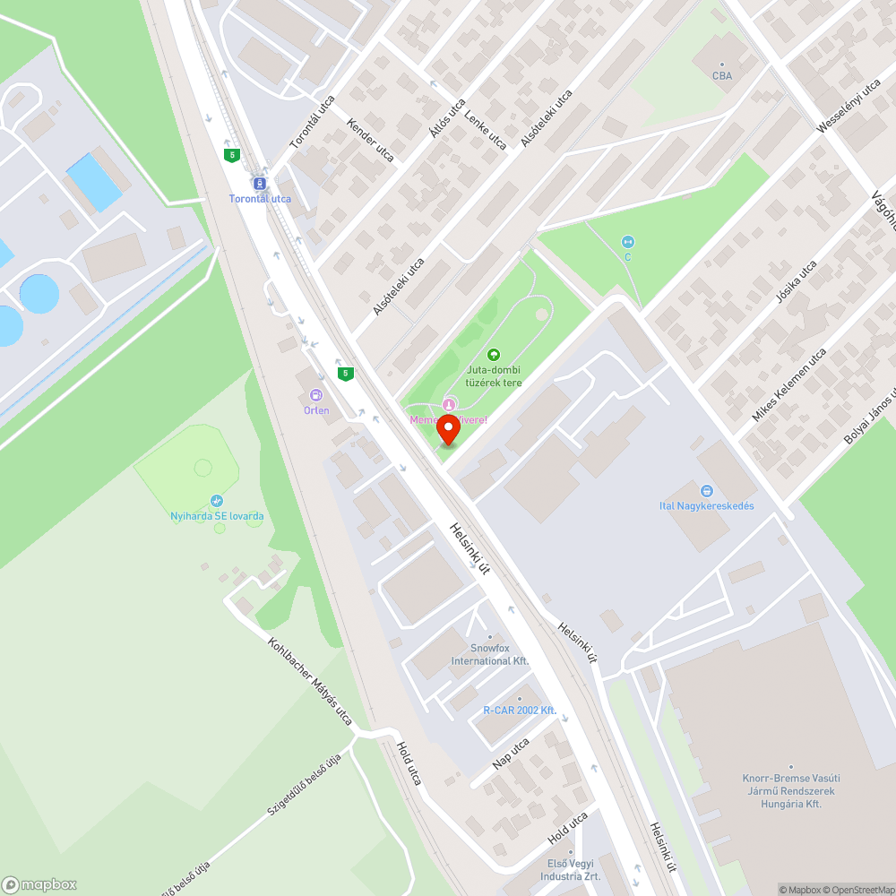 KIfektetett tábla bejelentés helye