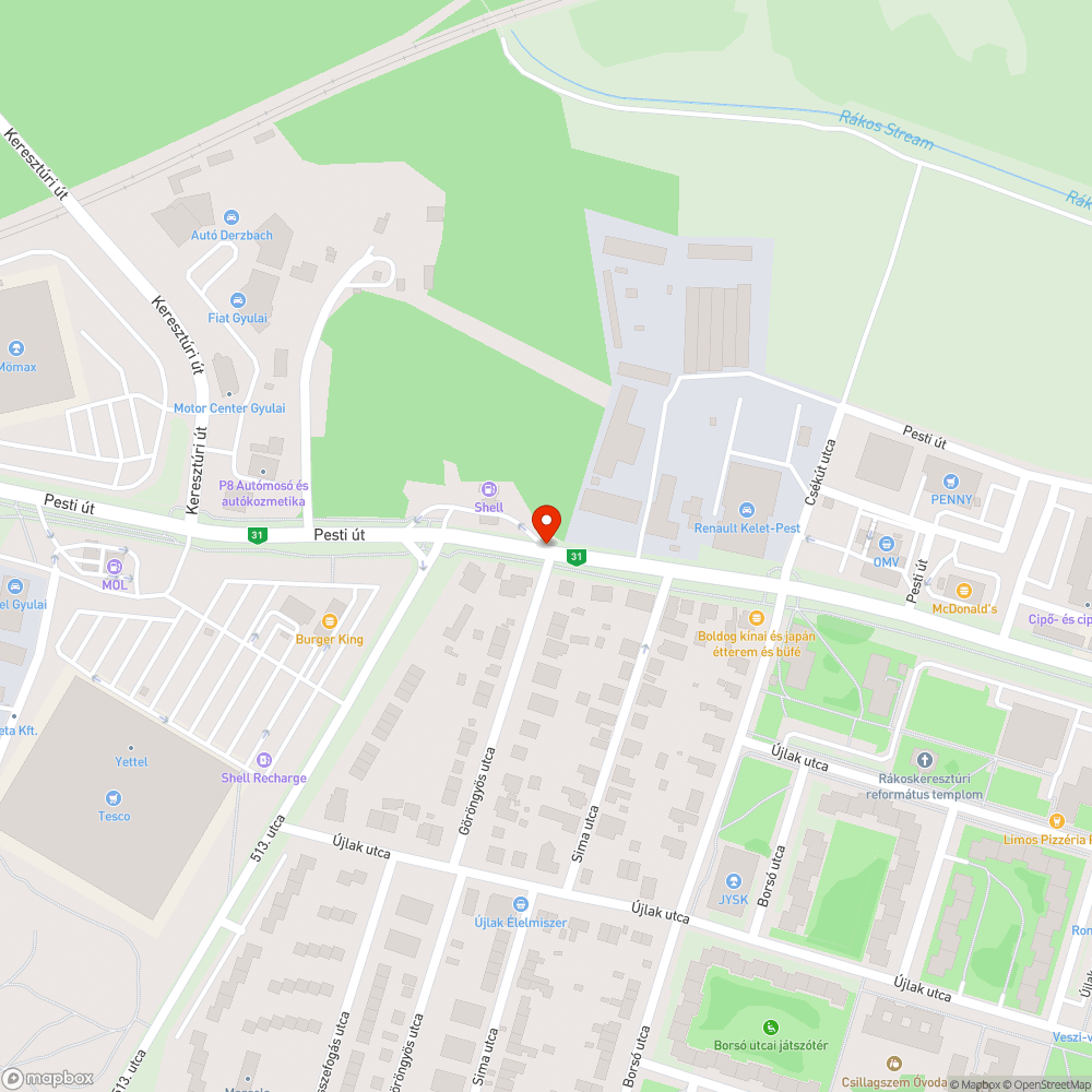 Üvegszilánkok bejelentés helye