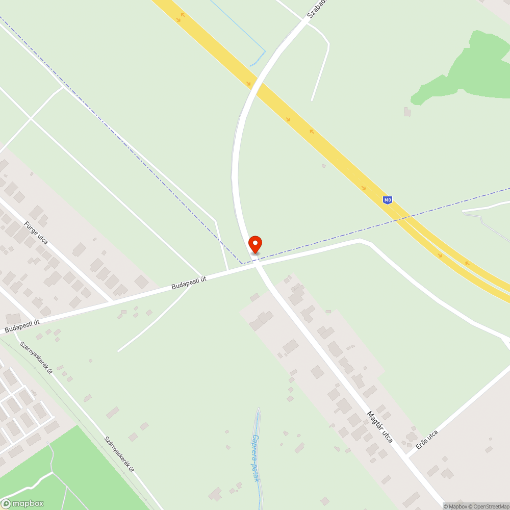 Hiányzó bringaútra figyelmeztető tábla bejelentés helye