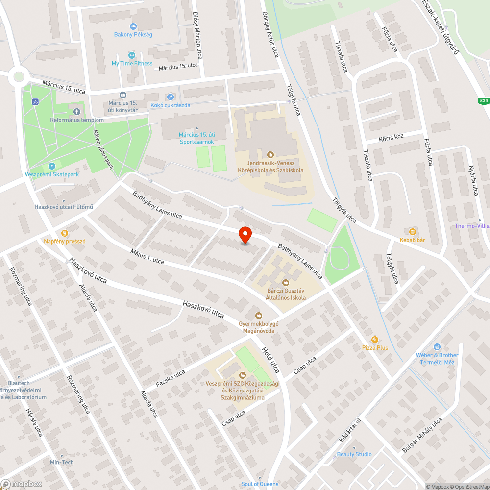 Veszprém Kálvin jános Park bejelentés helye