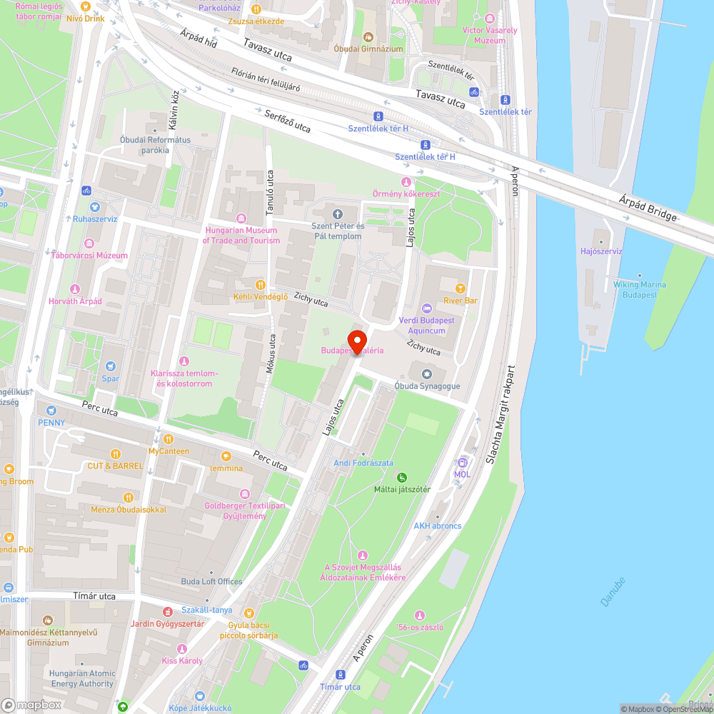 Kátyúk a Lajos utca és a Goldberger Leó utca kereszteződésénél bejelentés helye