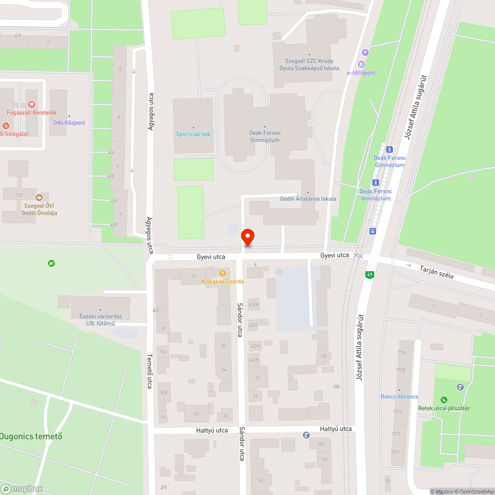 Lámpa nem világít - Gyevi u. 6. bejelentés helye